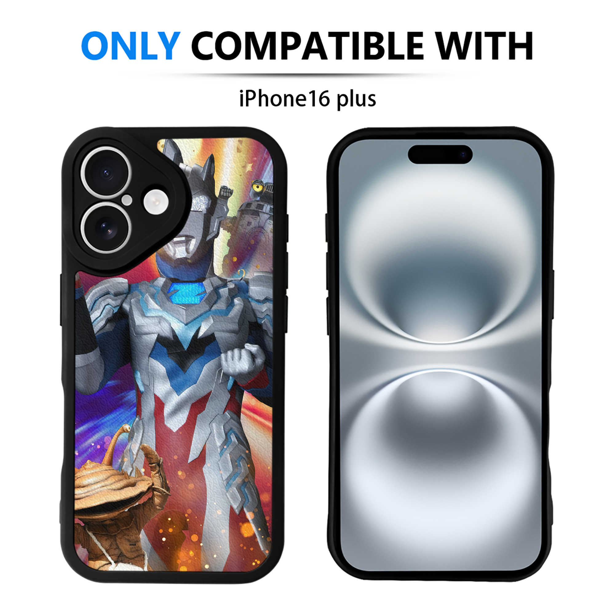 （画像用） ウルトラマン Ultraman 【iPhone 16シリーズ対応】シリコンスマホケース（レザー調） 材質：シリコン